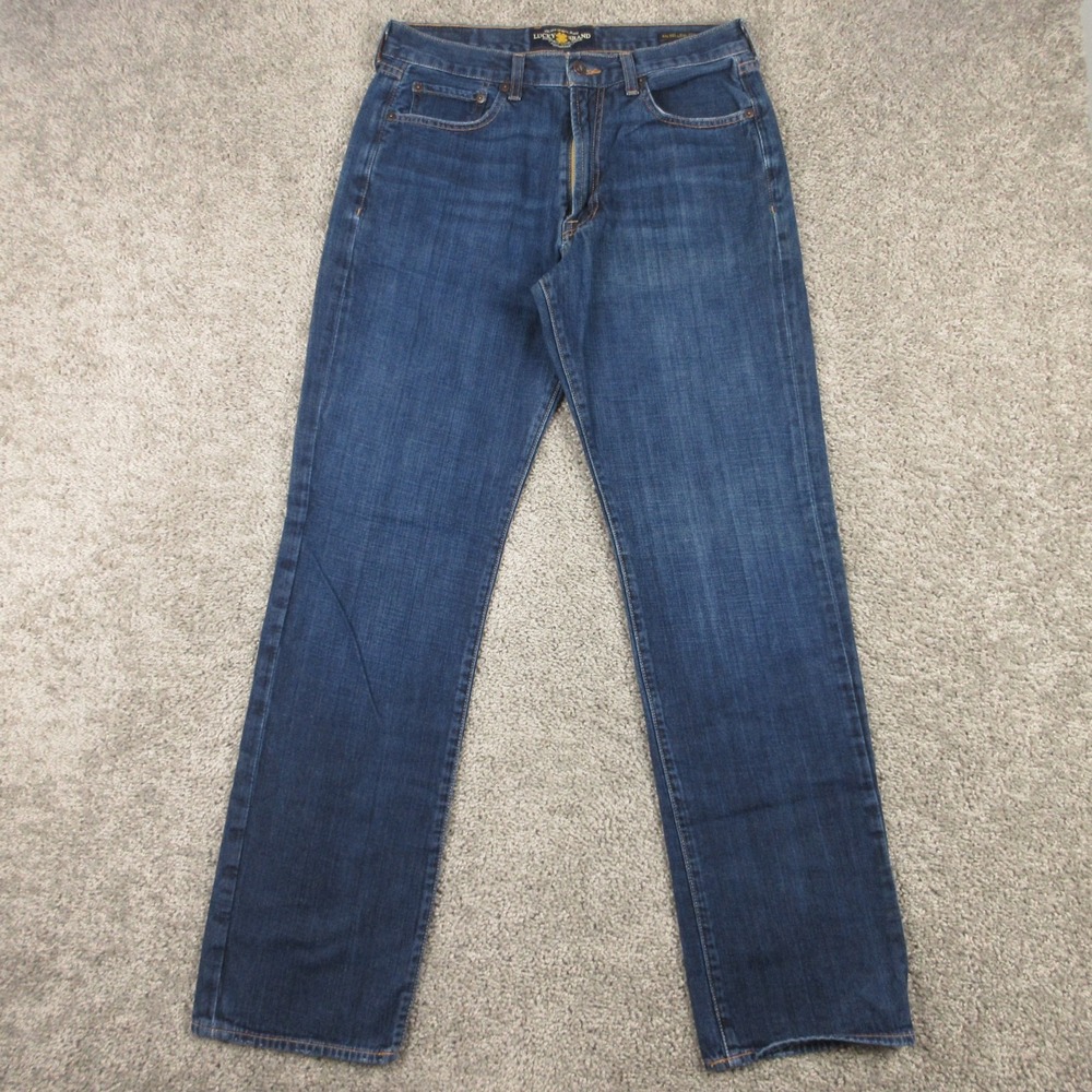 Lucky Brand Jeans Mens 32x34 Blue 481 Relaxed Straight Faded Cotton Denim Pants